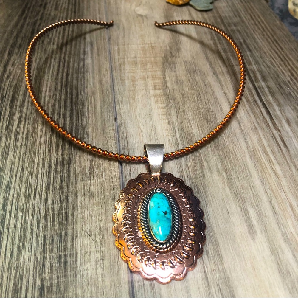 Carolyn Pollack Turquoise Copper Necklace & Pendant 💙